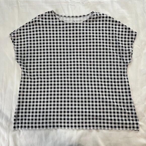 J. Jill Tops - J Jill Luxe Supima Relaxed Tee Buffalo Plaid Short Sleeve Shirt | Size MP